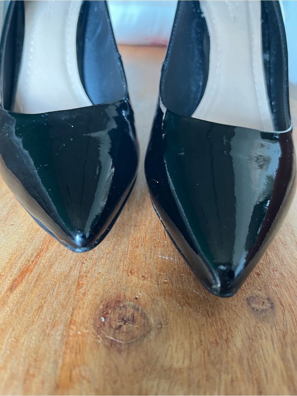 Massimo Matteo Dawn Black Patent Pointed Toe Block Heel Pumps Size 7 - Picture 3 of 8